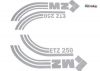 Sada samolepek n�dr�, kastl�ky MZ ETZ 250 st��brn�