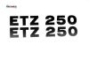 Samolepka MZ ETZ250 �ern� na postrann� kastl�k  2 ks