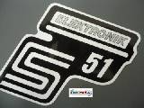 Samolepka Simson S51 Elektronik na postranní kryt stříbrná