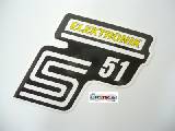 Samolepka Simson S51 Elektronik na postranní kryt žlutá