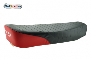 Sedlo Simson S50, S51, S70 černo-červené profilované
