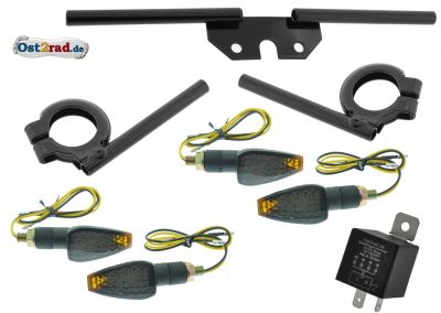 Blink LED 12V Mini  BlackEdition Simson S50 S51 přerušovač, držák, sada
