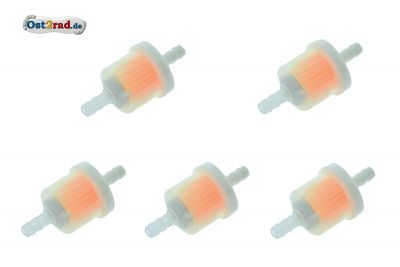Filtr palivo benzín, plast 5-6 mm, univerzální použití, 5 ks