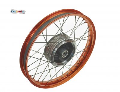 Kolo 1,50x16" oranžový, nerez výplet Simson KR S50 S51 SR4- S53, kompletní vypletené