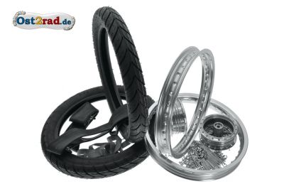 Kolo komplet SPORT SIMSON, 150km/h, S50, S51, Vogelserie, 2 ks,  alu nerez 