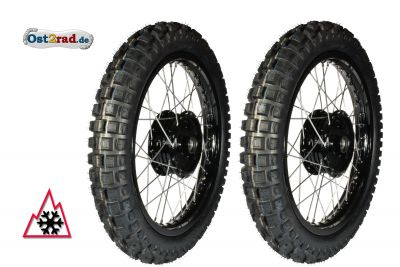 Kolo zimní komlet Simson černá - nerez, Xtreme, S50, S51, Vogelserie , 2 ks