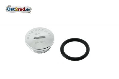 Krytka ALU CHROM s nápisem motor Simson S51 SR50 KR51/2 , O-kroužek