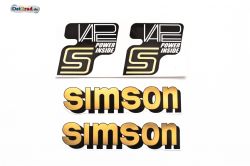 Sada samolepek SIMSON VAPE POWER INSIDE zlato bílo černá