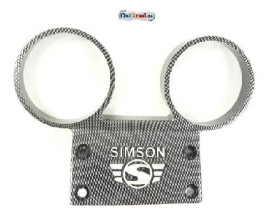 Držák přístrojů Simson S51, S70 Alu, logo, karbon