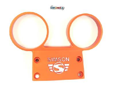 Držák přístrojů Simson S51, S70 Alu, logo, oranžový