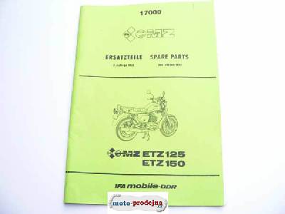 Katalog náhradních dílů ETZ 125, 150