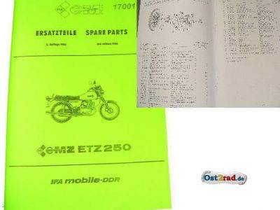 Katalog náhradních dílů MZ , ETZ 250