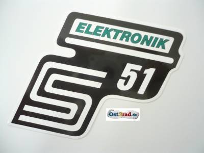 Samolepka Simson S51 Elektronik na postranní kryt zelená
