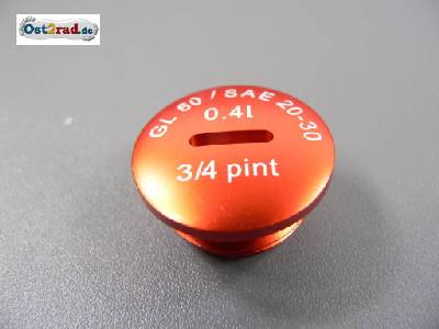 Šroub plnícího otvoru oleje Simson S51 oranžový