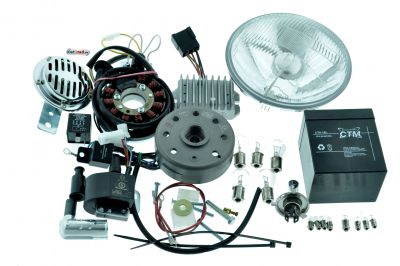Elektronické zapalování Powerdynamo/Vape MZ ETS TS250 , reflektor H4 12V 180W