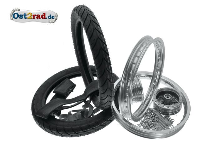 Kolo komplet SPORT SIMSON, 150km/h, S50, S51, Vogelserie, 2 ks,  alu nerez 