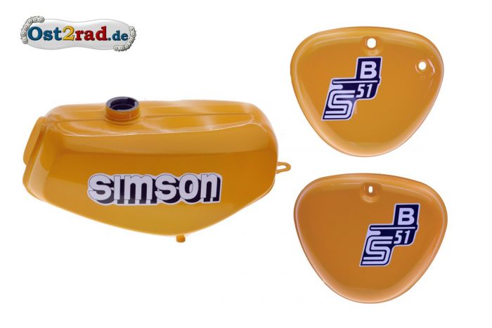 Nádrž kastlík sada Simson  S51 S70 sahara hnědá se samolepkami