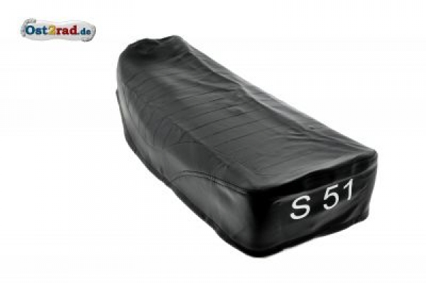 Potah sedlo černá SIMSON S51 Enduro, střibrné logo, strukturované