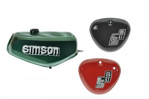 Sada nádrž kastlíky Simson S51 barevná utěsněná s nálepkou Simson, horší kvalita
