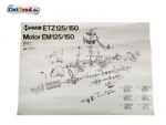 Plakát 3D obrázek motor MZ ETZ 125 150